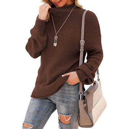 Damen Strickpullover Hohler Kragen Strukturiert Eveloria