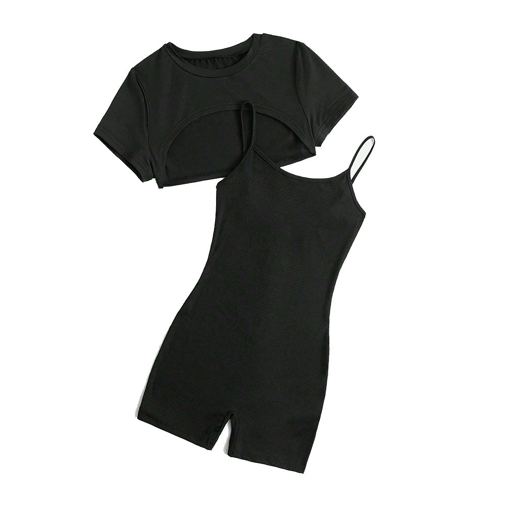 Damen Jumpsuit Set Cropped und Shorts Eveloria