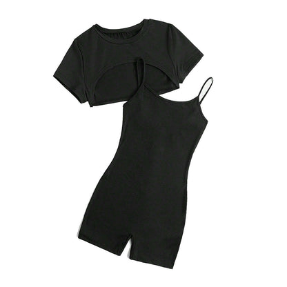 Damen Jumpsuit Set Cropped und Shorts Eveloria