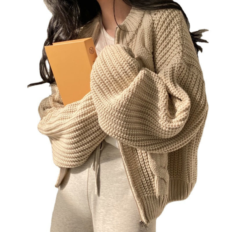 Damen Strickjacke Voluminöse Ärmel Modern Eveloria
