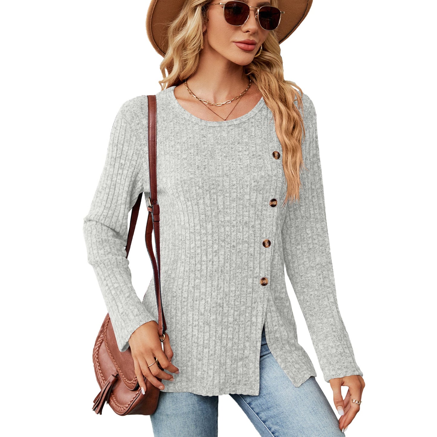 Damen Strickoberteil Langärmlig Eveloria