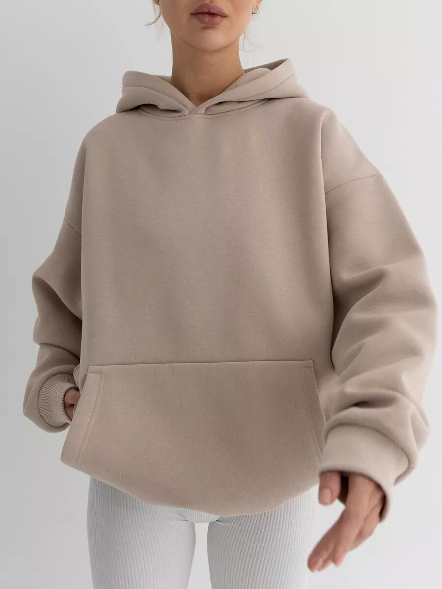 Damen Oversize Kapuzenpullover Baumwollmix Eveloria
