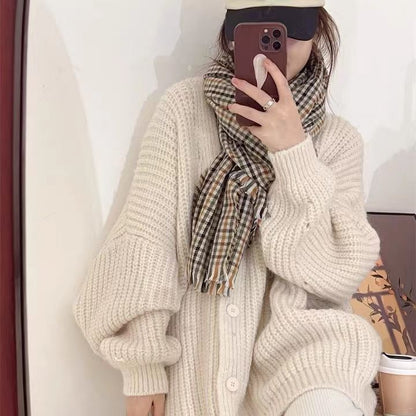 Damen Strickcardigan Oversized Kuschelig Grau Eveloria