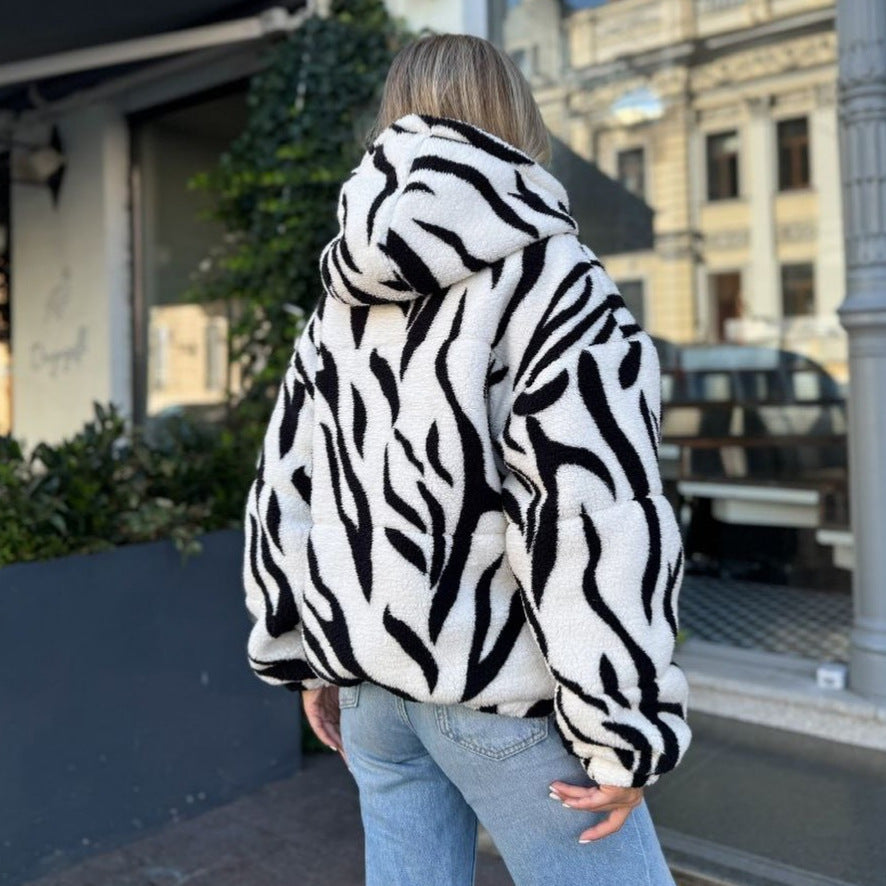 Damen Fleecejacke Kuschelig Muster Eveloria