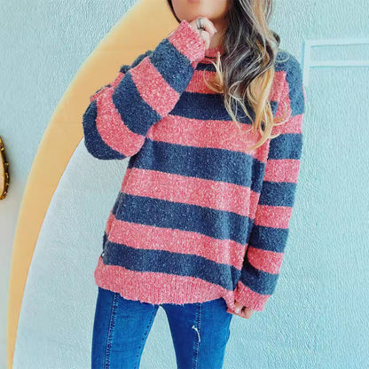 Damen Strickpullover Weiches Material Lässiger Schnitt Grau