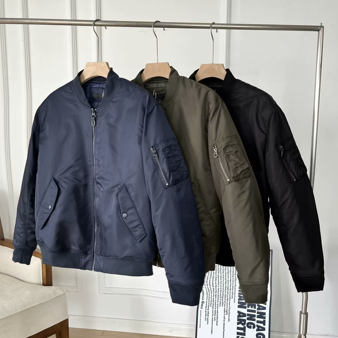 Damen Kunstleder Bomberjacke mit Taschen