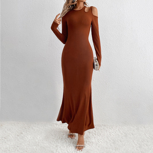 Damen Maxikleid Cut-Out-Design Figurumspielend Schwarz Eveloria - Eveloria
