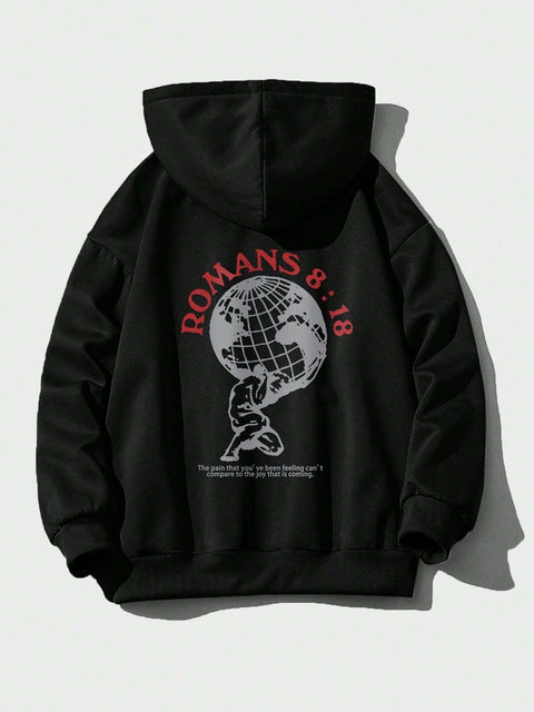Damen Kapuzenpullover Weltmotiv Druck Eveloria