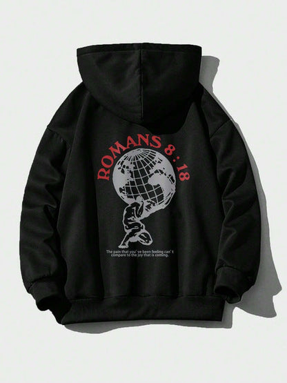 Damen Kapuzenpullover Weltmotiv Druck Eveloria