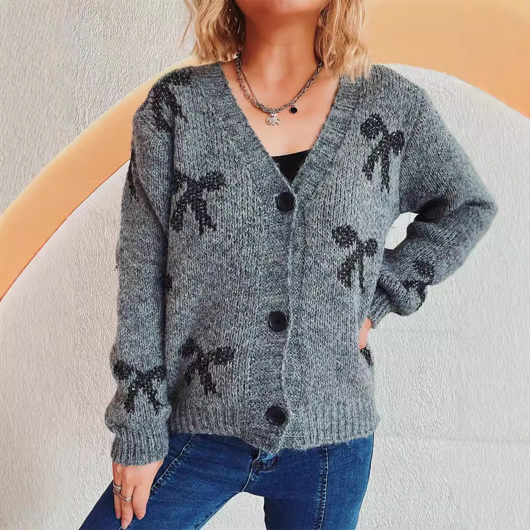 Damen Strickjacke Karomuster Weich Eveloria