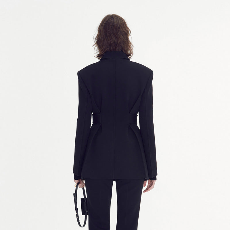 Damen Blazer Tailliert Doppelknopf Eveloria