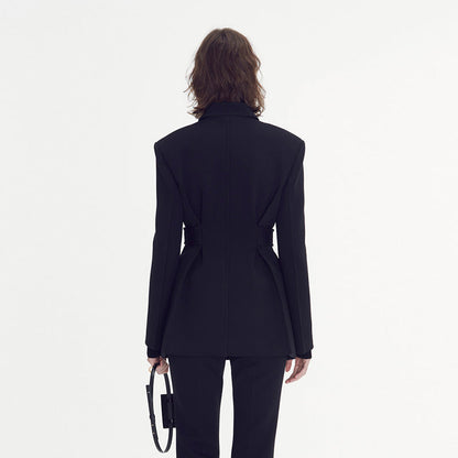 Damen Blazer Tailliert Doppelknopf Eveloria
