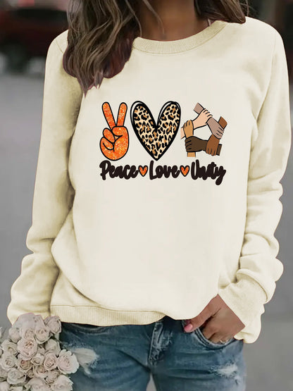 Damen Sweatshirt Peace Love Unity Motiv Eveloria