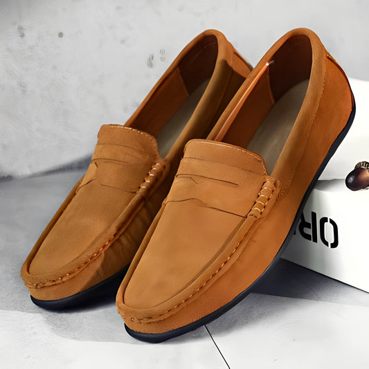 Herren Loafer Elegante Slipper Leder Schwarz - Eveloria