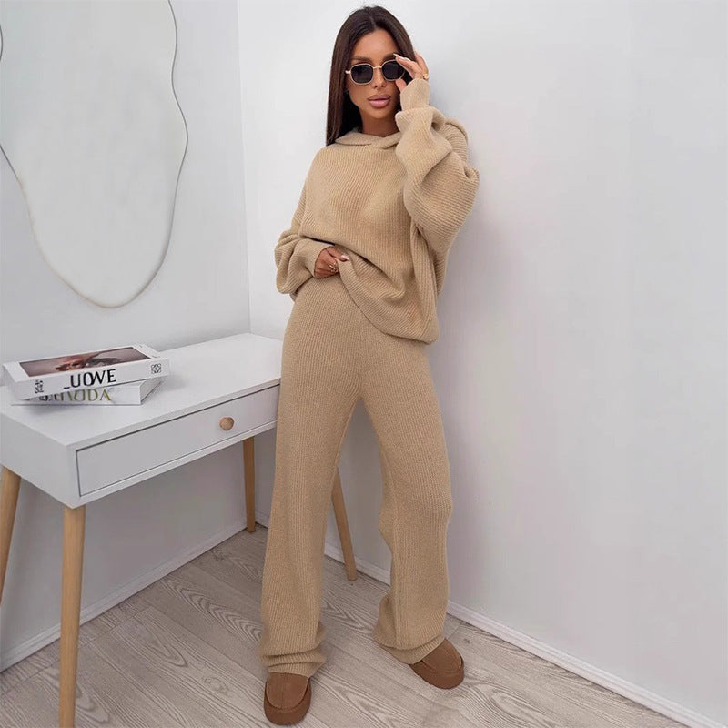 Damen Strick-Loungewear-Set Bequem Weite Passform Eveloria