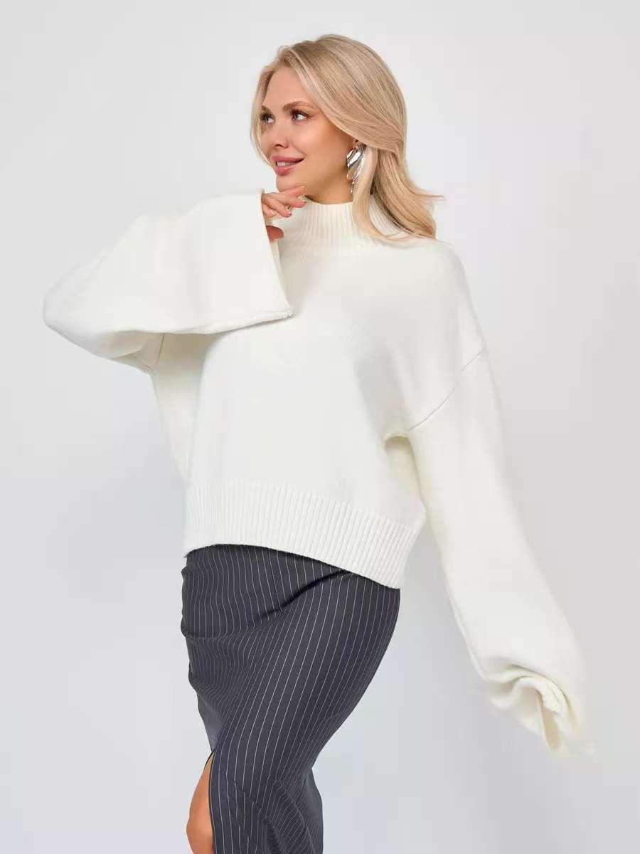 Damen Oversized Pullover Eveloria Weich Beige