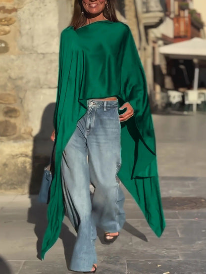 Damen Oversized-Oberteil Fließender Schnitt Eveloria
