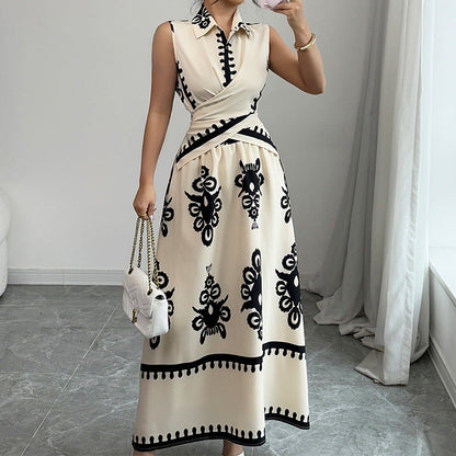Damen Maxikleid Wickeldesign Floralmuster