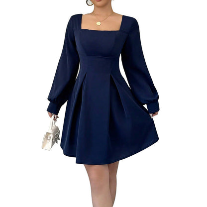 Damen Kleid Kurz Ballonärmel Eveloria