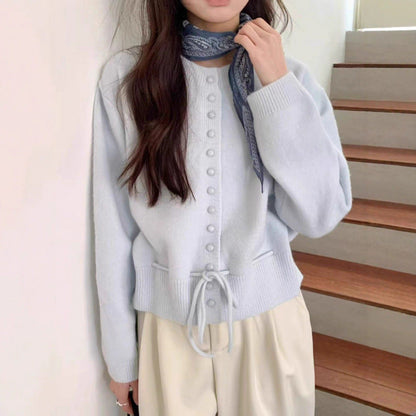 Damen Strickjacke mit Knöpfen Eveloria Lässig - Eveloria