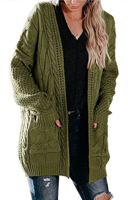 Damen Grobstrick-Cardigan mit Taschen und Strukturdesign Eveloria