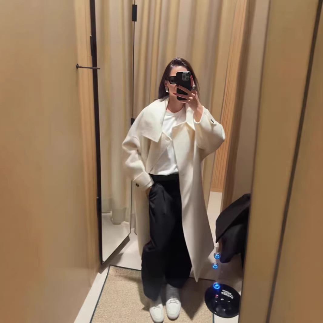 Damen Oversized-Mantel Hohem Kragen Eveloria