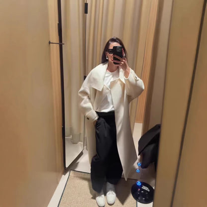 Damen Oversized-Mantel Hohem Kragen Eveloria