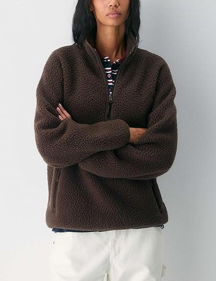 Damen Fleece Pullover Eveloria Weich Grau