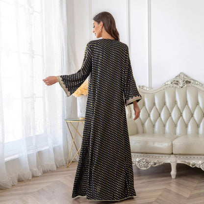 Damen Maxi-Kleid Kaftan-Stil mit Verzierungen Eveloria