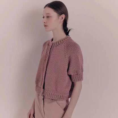 Damen Strickpullover Puffärmel Eveloria - Eveloria