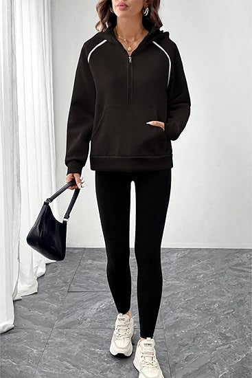 Damen Hoodie Kordelzug Sportlich Eveloria