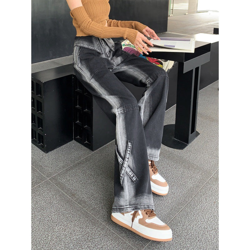 Damen Weite Jeans Mit Seitenschlitzen Eveloria