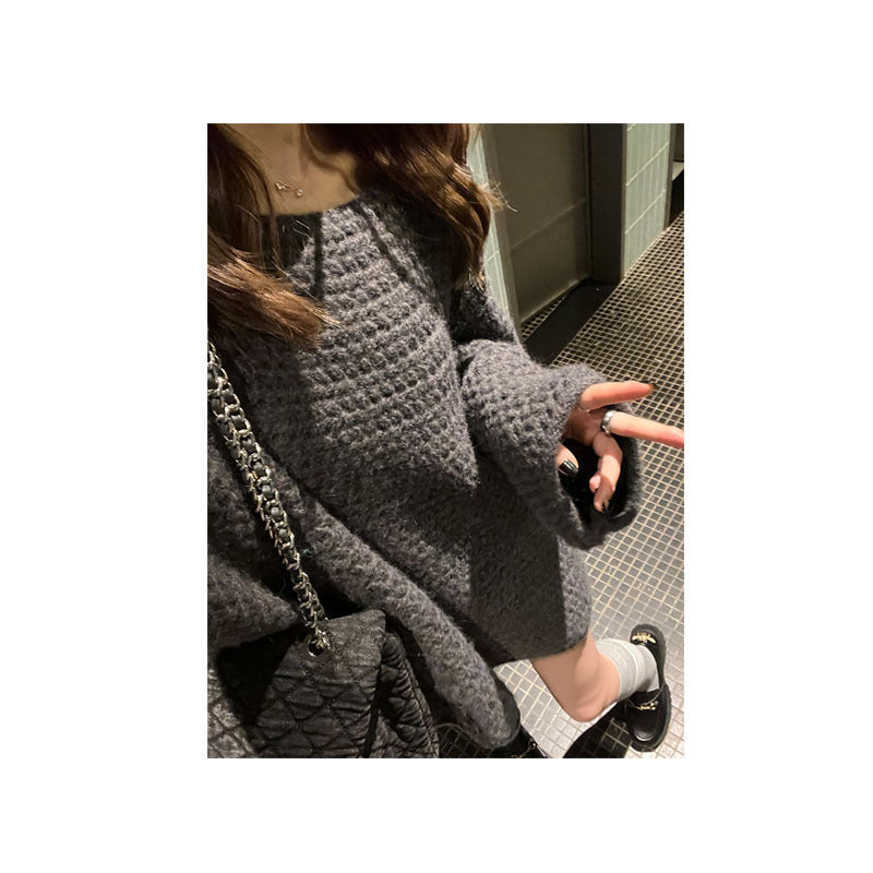 Damen Grobstrickpullover Weit Schnitt Lässig Eveloria