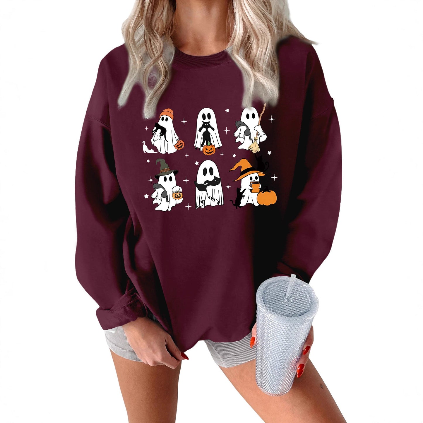 Damen Sweatshirt Grusel Motiv Eveloria