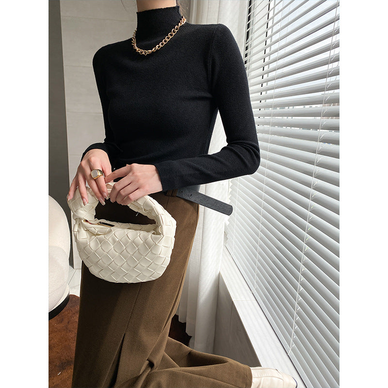 Damen Feinstrick Pullover Hochkragen Eveloria