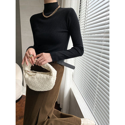Damen Feinstrick Pullover Hochkragen Eveloria