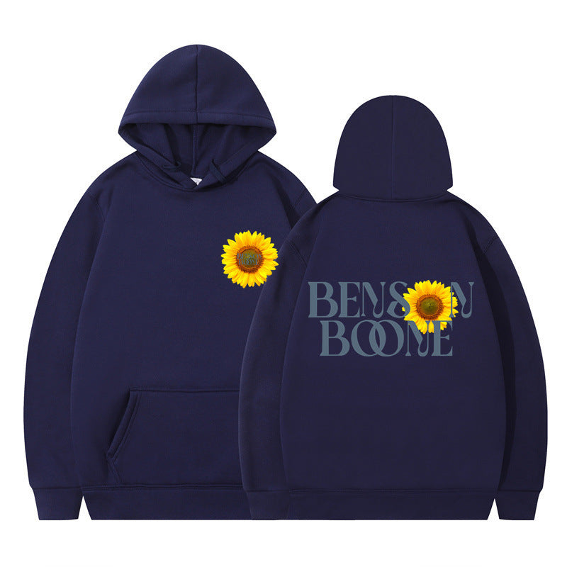 Damen Kapuzenpullover Sonnenblumenmotiv Bequem Eveloria