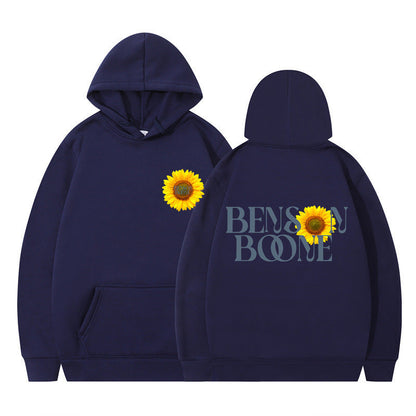 Damen Kapuzenpullover Sonnenblumenmotiv Bequem Eveloria