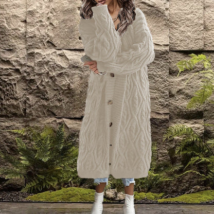 Damen Kurzjacke Grobstrick Zopfmuster Knopfdetails Eveloria