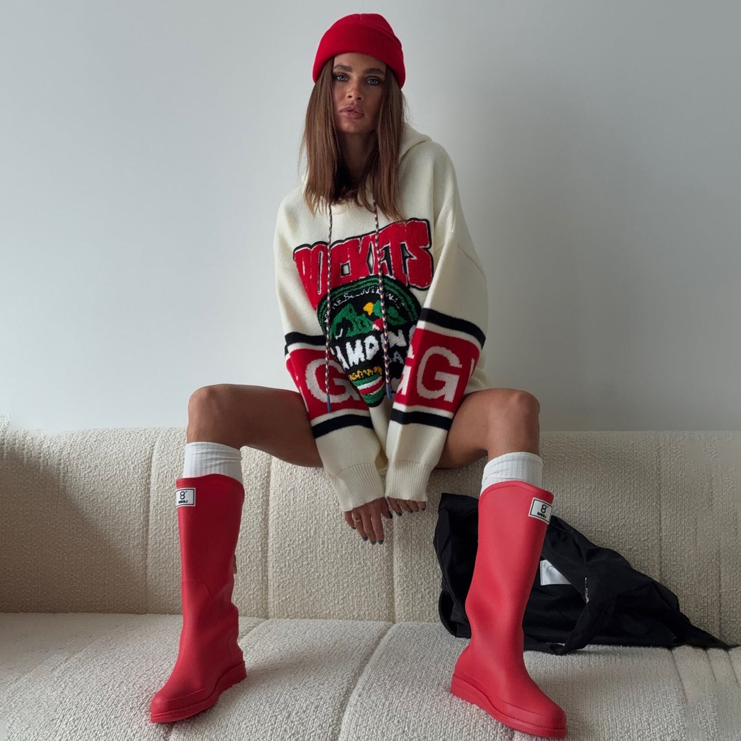 Damen Oversized Pullover Grafikdruck Eveloria