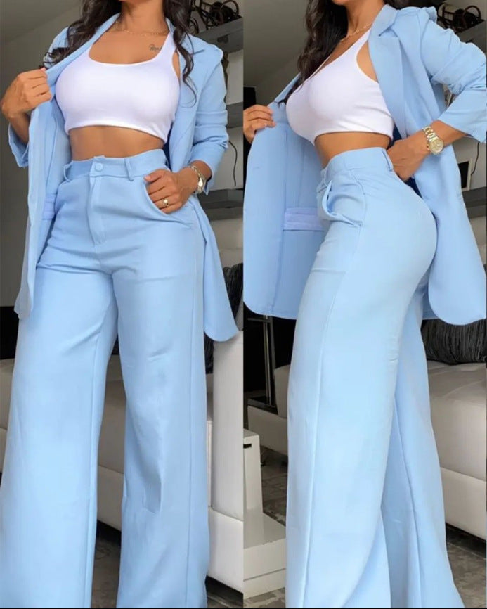 Damen Oversize Blazer Set mit Bundhose