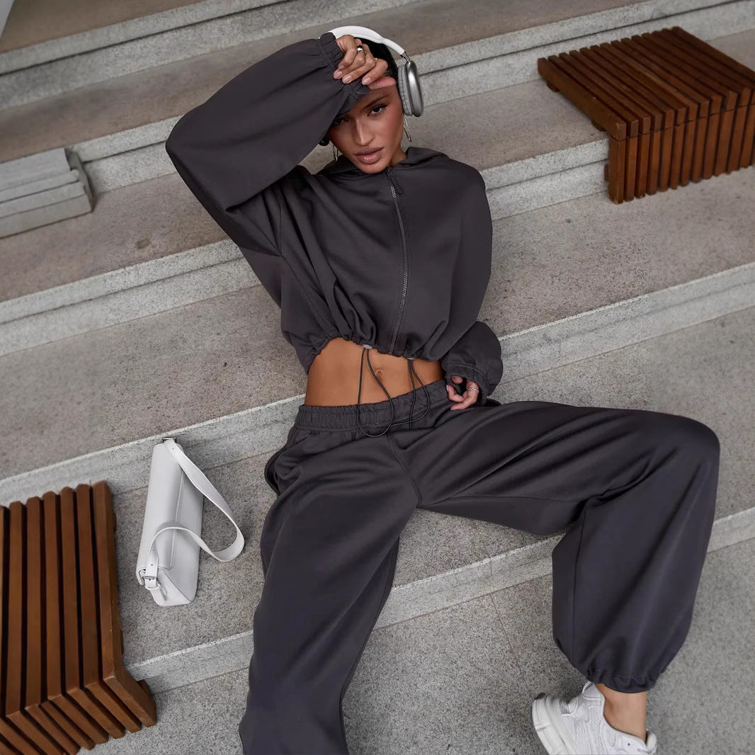 Damen Jogginganzug mit Kapuze Bequem Eveloria