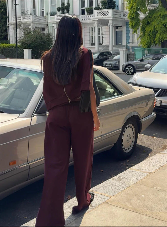 Damen Sweat-Set Komfort aus Baumwolle Grau