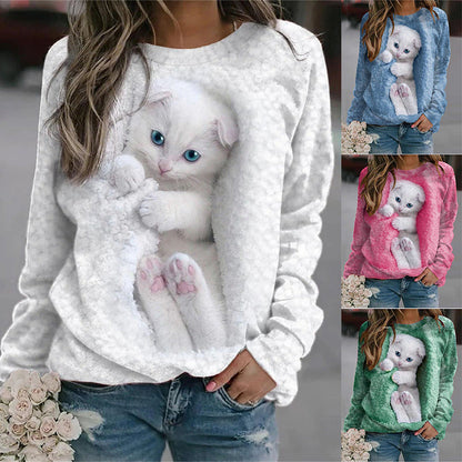 Damen Sweatshirt Katzenmotiv Eveloria - Eveloria