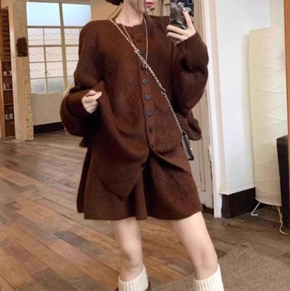 Damen Oversized Strickjacke Kuschelig Grau Eveloria