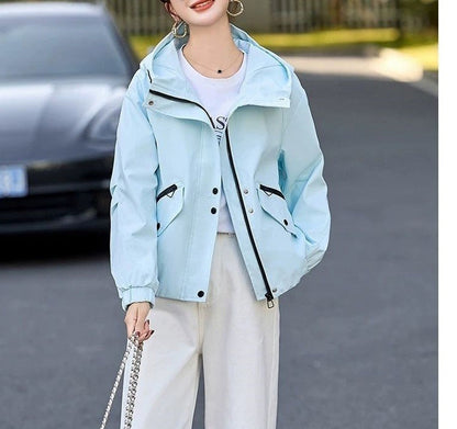Damen Übergangsjacke mit Kapuze und Taschen Eveloria