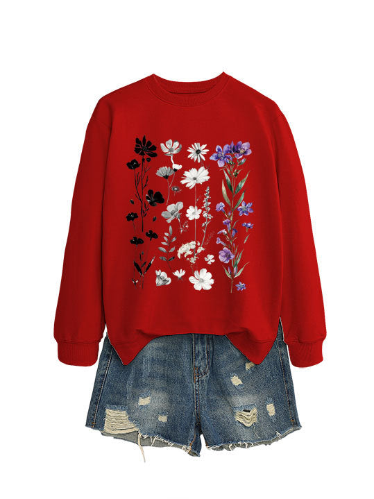 Damen Sweatshirt Florales Design Weich Eveloria
