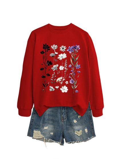 Damen Sweatshirt Florales Design Weich Eveloria