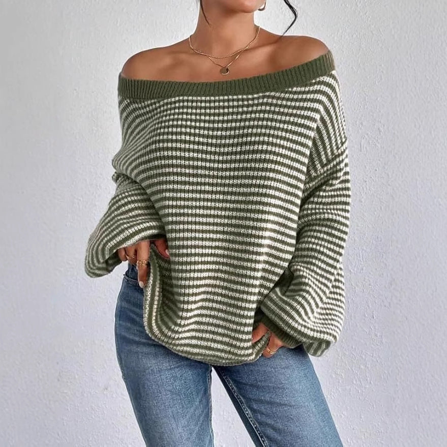 Damen Grobstrickpullover Rundhalsausschnitt Lässig