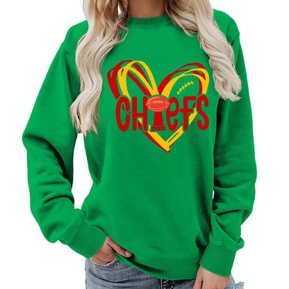 Damen Sweatshirt Herzmotiv Sportgrafiken Eveloria